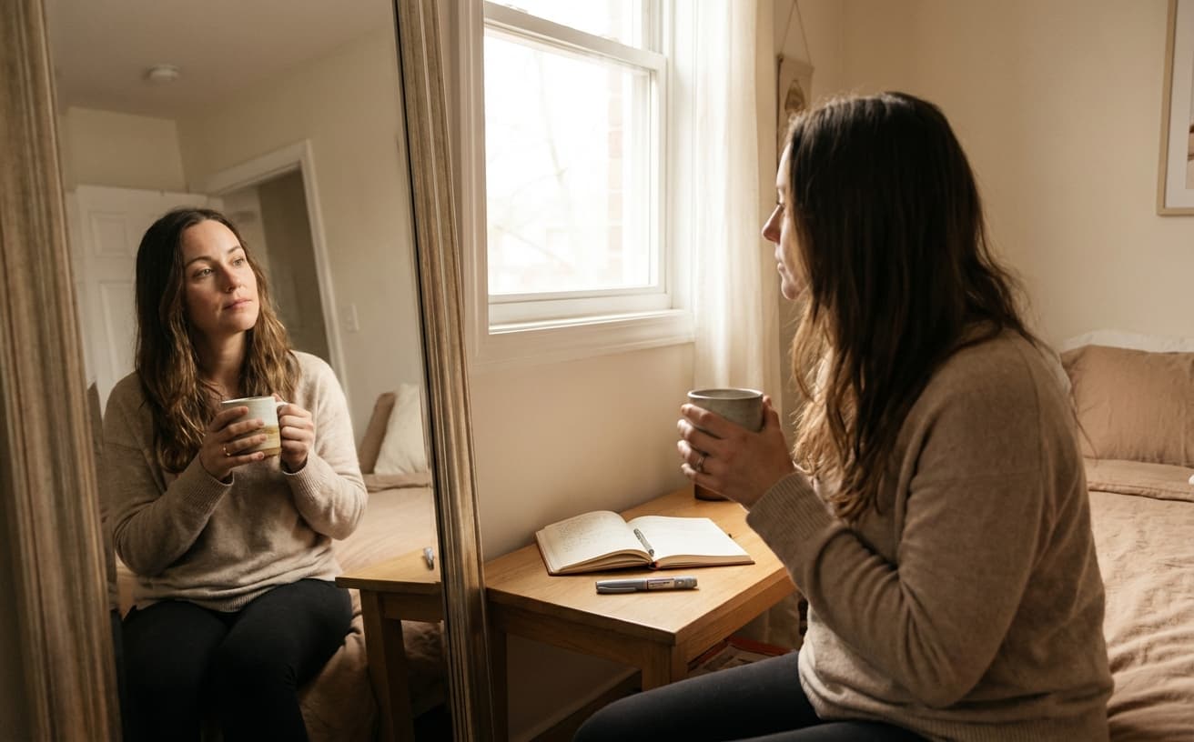 Photo-realistic editorial image for GLP-1 Drugs and Body Image: How Weight Loss Medications Are Changing the Way We See Ourselves